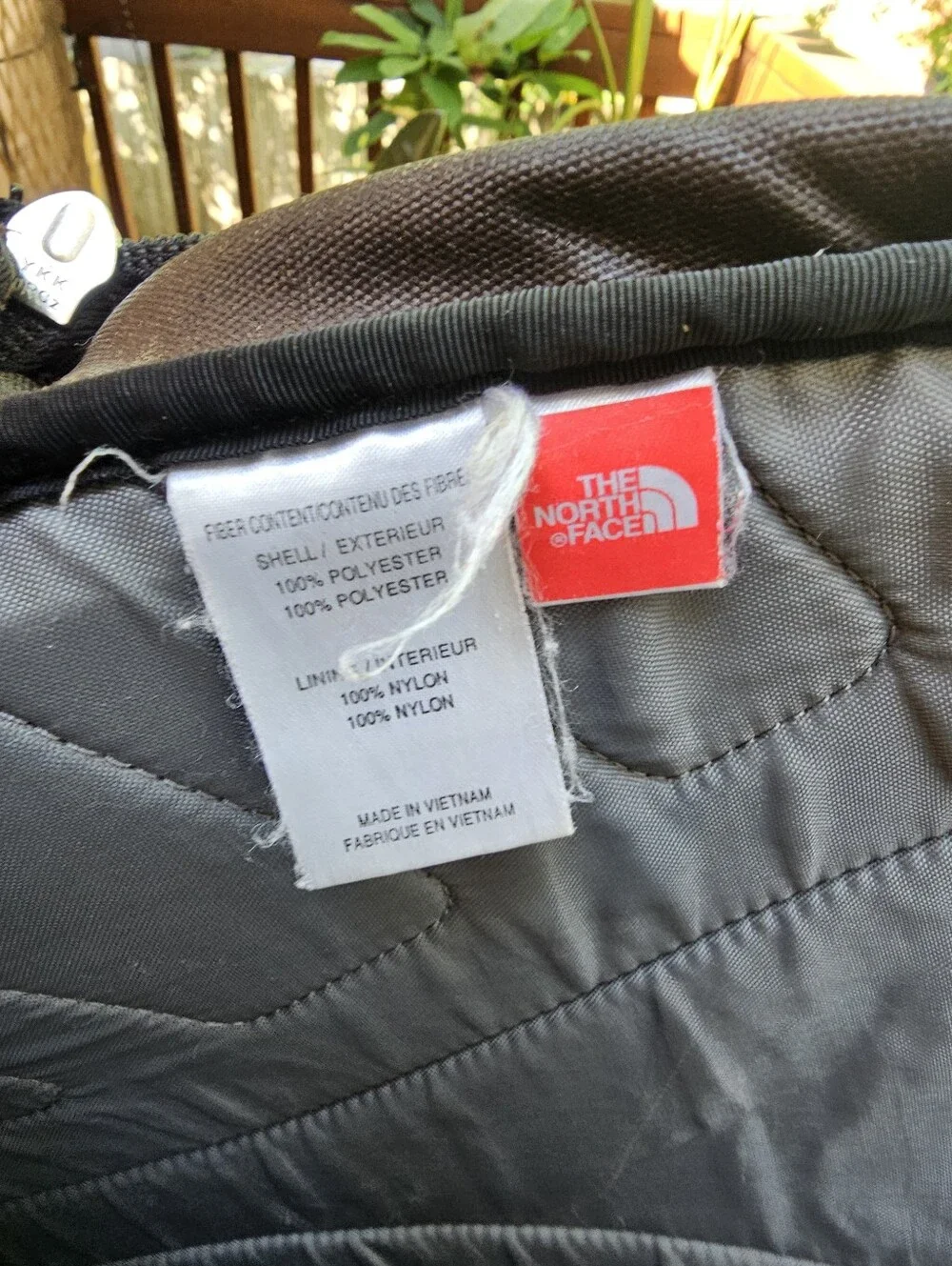 North Face Vault Backpack Brown Lime Green Embroidered Hiking Laptop Flaw Stains